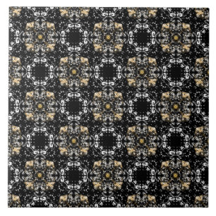 Silver, Gold, and Black Hollywood Regency Pattern Tile