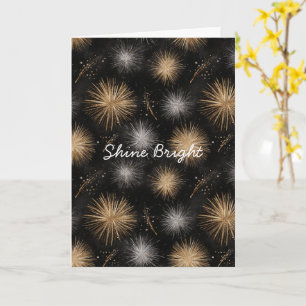 Silver Gold Black Christmas Celebration  Card