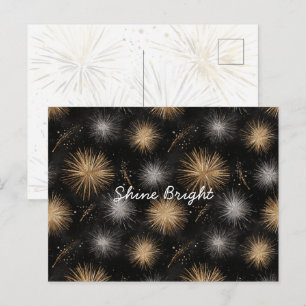 Silver Gold Black Christmas Celebration  Postcard