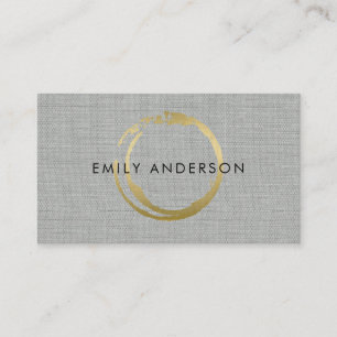 SILVER GOLD BRUSH STROKE STAIN CIRCLE MARK LOGO BUSINESS CARD