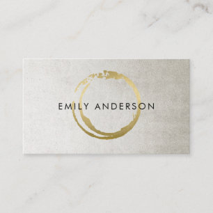 SILVER GOLD BRUSH STROKE STAIN CIRCLE MARK LOGO BUSINESS CARD