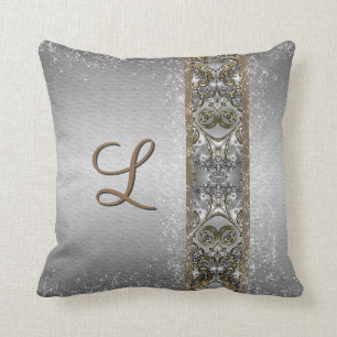 Silver Gold - Customisable Initial Cushion