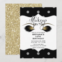 Silver & Gold Dots Makeup Eyelashes Beauty Party