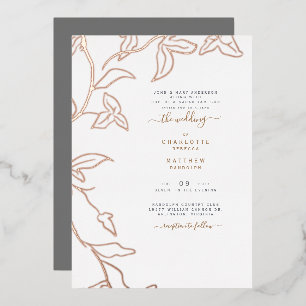 Silver & Gold Dripping Ivy Wedding Foil Invitation