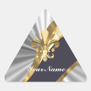 Silver & gold Fleur dy Lys Triangle Sticker