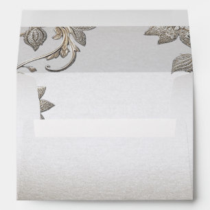 Silver Gold Floral Envelope