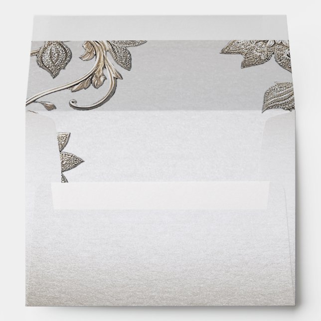 Silver Gold Floral Envelope (Back (Bottom))