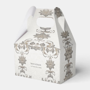 Silver Gold Floral Favour Box