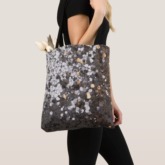 Silver Gold Glitter Glam #1 (Faux Glitter) #decor  Tote Bag (Close Up)
