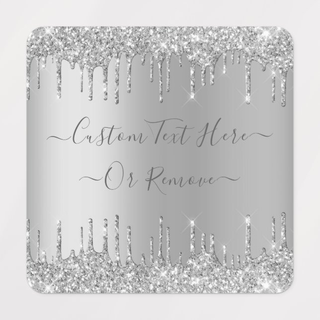 Silver Gold Glitter Metal Sparkle Drips Your Text (Design 3)