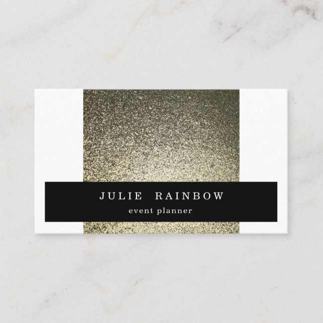 Silver Gold Glitter V3 Modern Trendy Event Planner Business Card (Front)