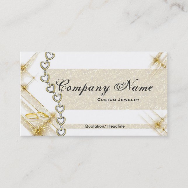 Silver & Gold Jewellery Business Cards (Front)