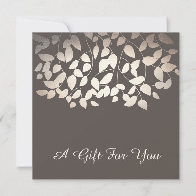 Silver Gold Leaves  Salon and Spa Gift Certificate (Front)