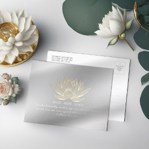 Silver Gold Lotus Yoga Meditation Instructor Quote Postcard