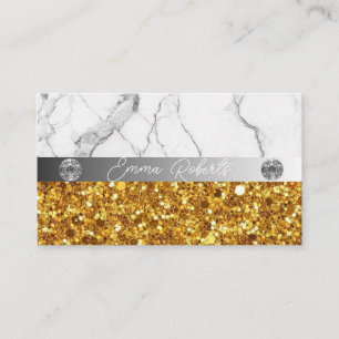 Silver Gold Marble Diamond Coach Business Card