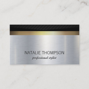 Silver Gold Metallic Background   Black Mesh Business Card