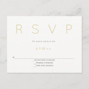 Silver & gold modern wedding rsvp postcards
