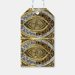 silver gold onyx abstract print gift tags