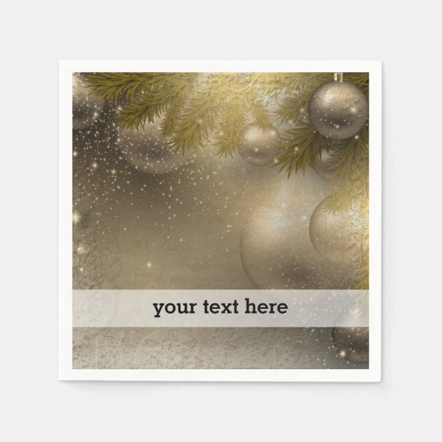 Silver gold ornaments napkin (Front)