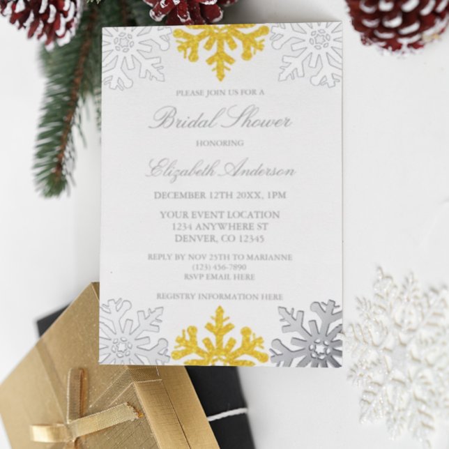 Silver Gold Snowflake Winter Bridal Shower (Creator Uploaded)