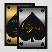 Silver & Gold Spade Casino Las Vegas 21st Birthday
