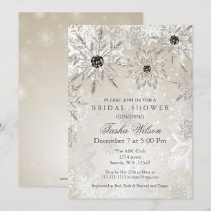 silver Gold Winter Bridal Shower Invite