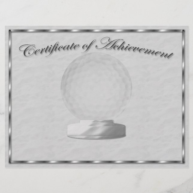 Silver Golf Certificate of Achievement Flyer (Front)