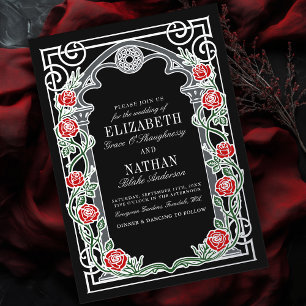 Silver Gothic Roses Cathedral Frame Wedding