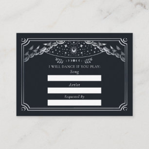 Silver Gothic Tarot Wedding Song Request Enclosure Card