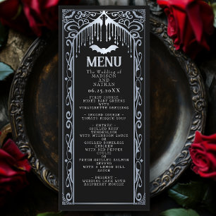 Silver Gothic Vampire Cathedral Wedding Menu