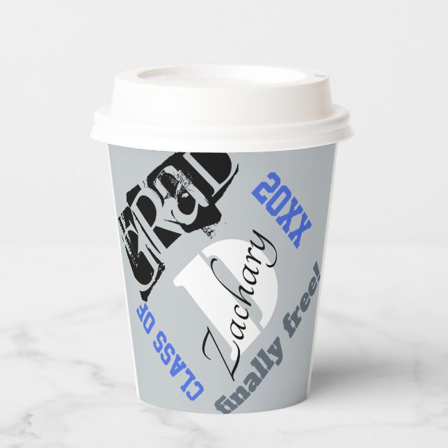 Silver Grad Class of NAME Paper Cups (Front)