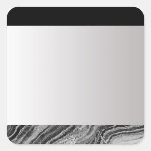 Silver Gradation Blank Template, Blk & B/W Granite Square Sticker