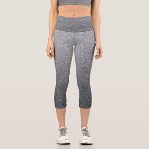 Silver Gradient Glitters Capri Leggings