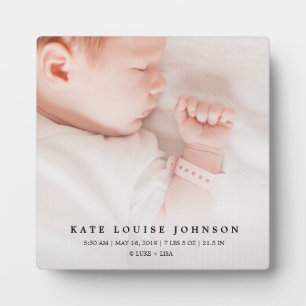Silver Gradient New Baby Photo & Birth Record Plaque