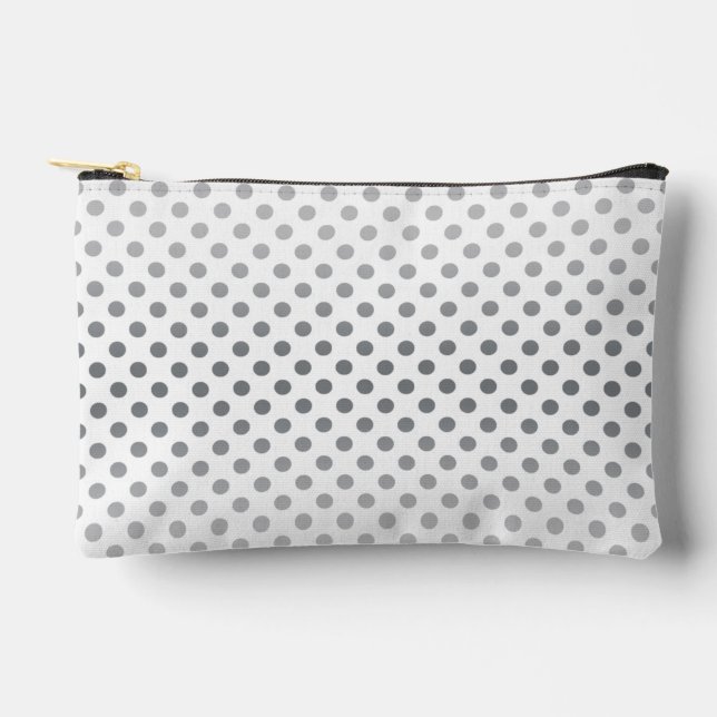 Silver Gradient Polka Dots by Shirley Taylor Accessory Pouch (Front)