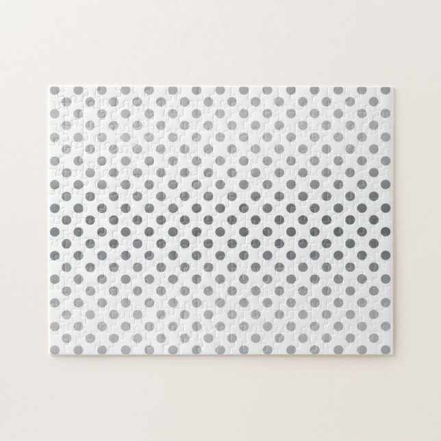 Silver Gradient Polka Dots by Shirley Taylor Jigsaw Puzzle (Horizontal)