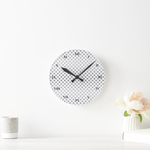 Silver Gradient Polka Dots by Shirley Taylor Round Clock