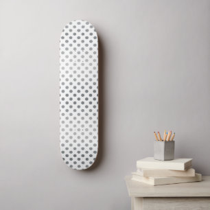 Silver Gradient Polka Dots by Shirley Taylor Skateboard