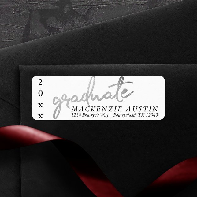 Silver Graduate | Trendy Platinum Return Address (Creator Uploaded)