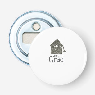 Silver graduation cap glitter add name grad year c bottle opener