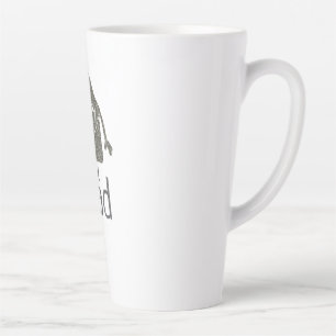 Silver graduation cap glitter add name grad year c latte mug