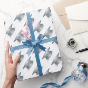 Silver Graduation Cap Wrapping Paper