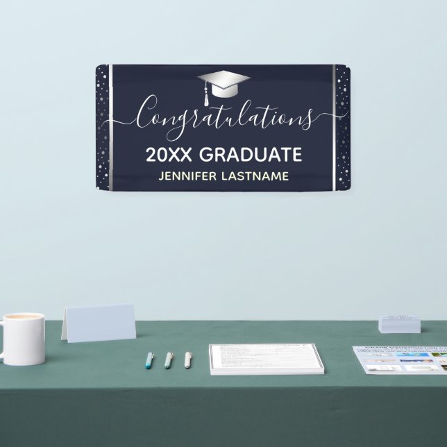 Silver Graduation Party Budget Banner (Tradeshow)