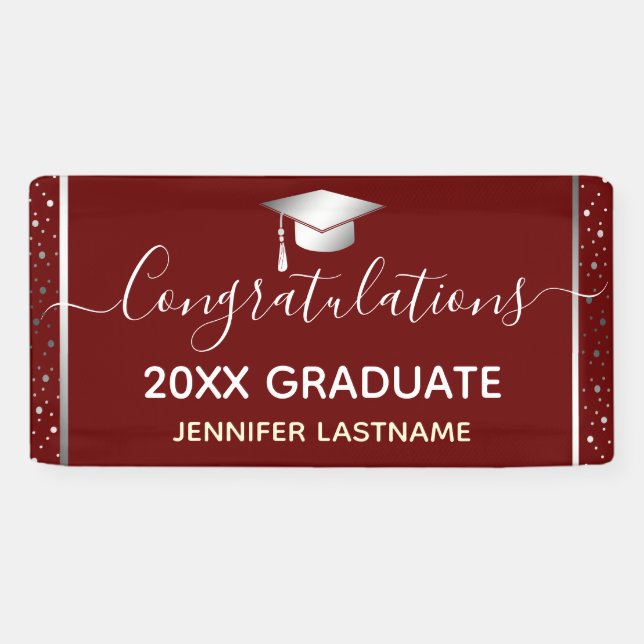 Silver Graduation Party Budget Banner (Horizontal)