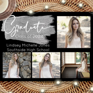 Silver Graduation Party Invitation & Announcement