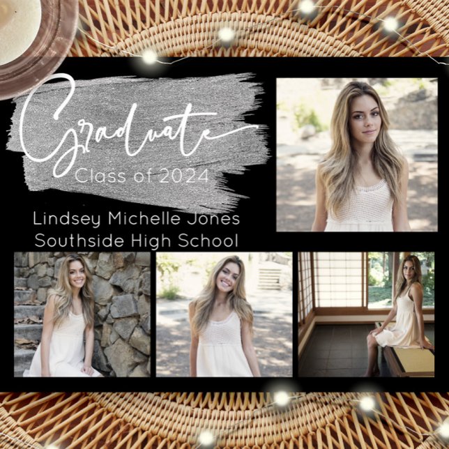 Silver Graduation Party Invitation & Announcement (Creator Uploaded)