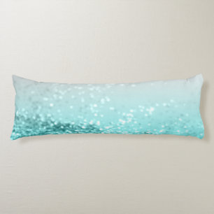 Silver Gray Aqua Teal Ocean Glitter #1 Body Cushion