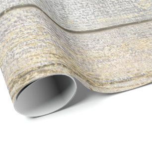 Silver Gray Beach Champaign Gold Wood Rustic Wrapping Paper