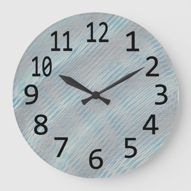 Silver Gray Blue Abstract Diagonal Lines Clocks (Front)
