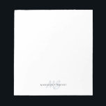 Silver Gray Brush Script Monogram Modern Trendy Notepad<br><div class="desc">Silver Gray Brush Script Monogram Modern Trendy Notepad</div>